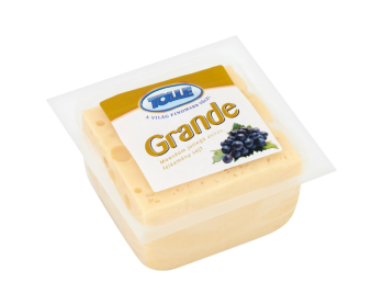 Tolle Grande Maasdam jellegű zsíros, félkemény, darabolt sajt